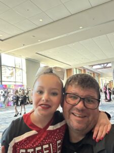 Dave Engel and Gabby taking a selfie at the Deep South Glow Tour before Day 1 competition at Gaylord of the Rockies.